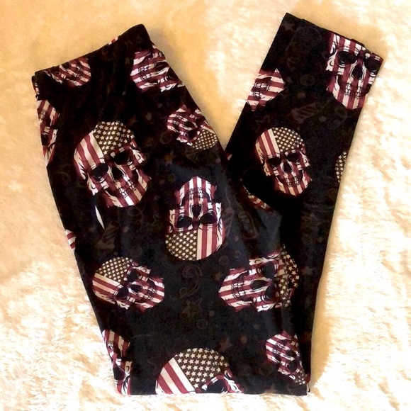 Pants - 💀🇺🇸 PATRIOTIC AMERICAN FLAG SKULL PUNISHER LEGGINGS Size Women’s XXL 0X 1X 2X